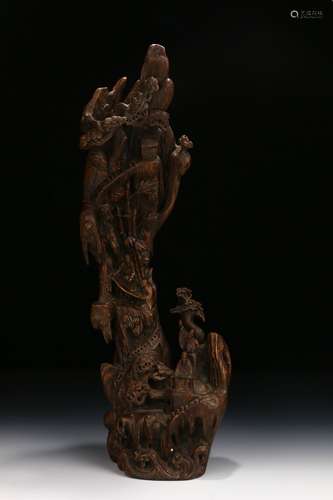 Chinese Qing Dynasty Agarwood Shanzi Ornament