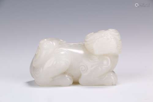 Chinese Qing Dynasty Hetian Jade Beast