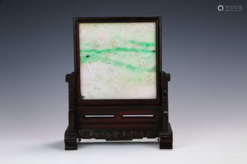 Chinese Qing Dynasty Hard Jade Screen