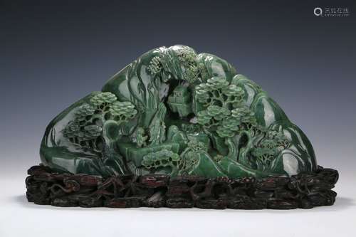 Chinese Qing Dynasty Hetian Jade Shanzi Ornament