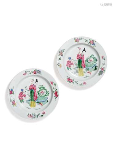 A PAIR OF FAMILLE-ROSE 'EGGSHELL' PORCELAIN DISHES, QING DYNASTY, YONGZHENG PERIOD