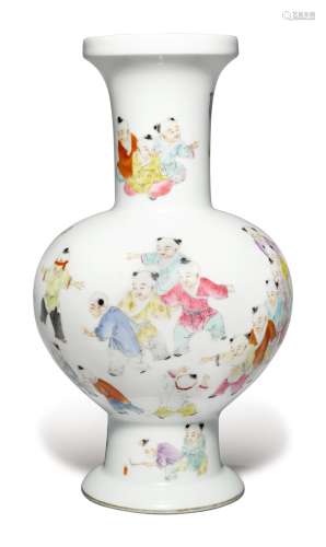 A FAMILLE-ROSE 'BOYS' VASE, REPUBLIC PERIOD