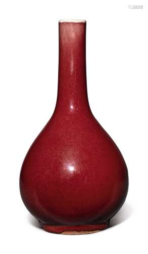 A COPPER-RED-GLAZED BOTTLE VASE,  QING DYNASTY, 18TH / 19TH CENTURY