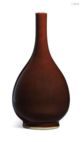 A COPPER-RED-GLAZED BOTTLE VASE, TONGZHI MARK AND PERIOD
