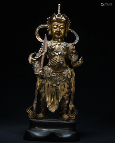 A Large Chinese Bronze Figure