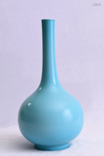 Robbins Egg Blue Glazed Porcelain Vase With M…