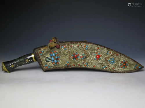 Dagger With Inlaid Stone Sheath
