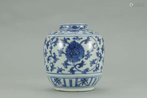 A Chinese Porcelain Jar With Flower Painting