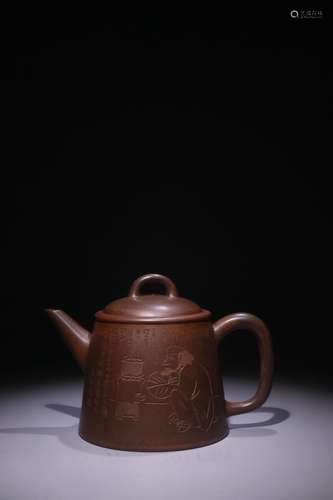 A Chinese Porcelain Teapot With Story Pattern