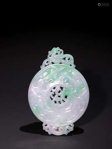 A Chinese Jadeite Ornament With Dragon And Phoenix Pattern