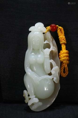 A Chinese Hetian Jade Pendant With Figure Pattern