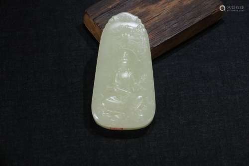 A Chinese Hetian Jade Guanyin Pendant