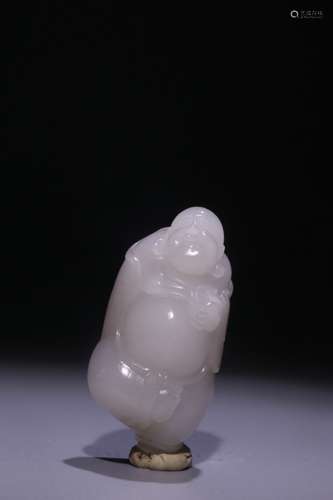 A Chinese Hetian Jade Pendant Of Maitreya