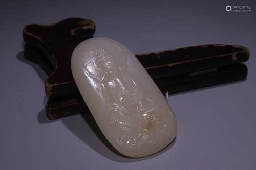 A Chinese Hetian Jade Guanyin Pendant