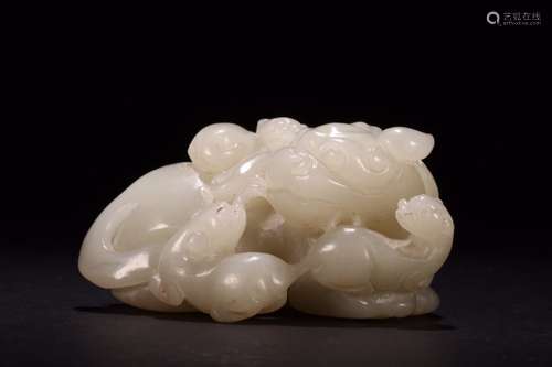 A Chinese Hetian Jade Ornament With Beast Pattern