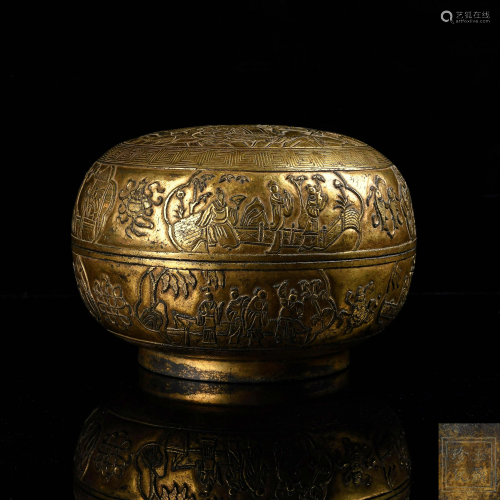Ornate Gilt Bronze Covered Box