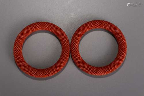 Pair Of Red Coral Bangle