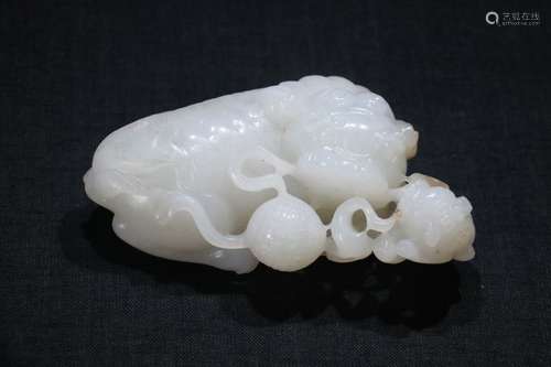 A Chinese Hetian Jade Ornament With Beast Pattern