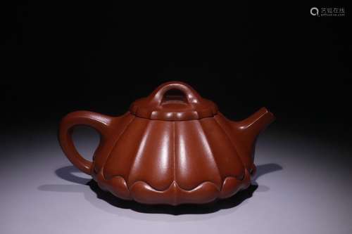 A Zisha Teapot With Flower Pattern