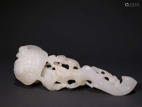 A Chinese Hetian Jade Ornament With Ruyi Shape