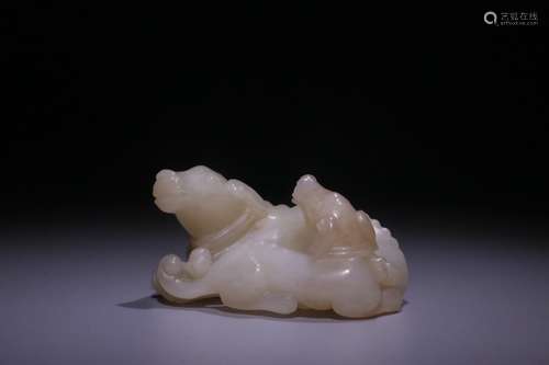 A Chinese Hetian Jade Ornament With Beast Pattern