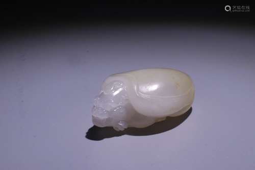 A Chinese Hetian Jade Beast Ornament