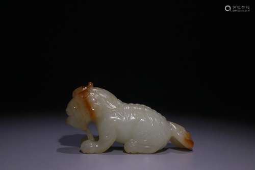 A Chinese Hetian Jade Beast Ornament