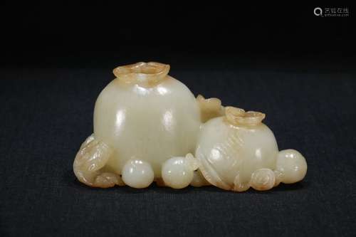 A Chinese Hetian Jade Beast Brush Washer With Dragon Carving