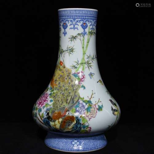 A Chinese Porcelain Vase With Flower Pattern