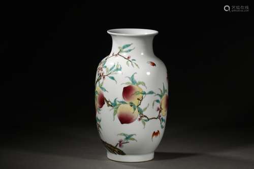 A Chinese Porcelain Vase With Auspicious Pattern