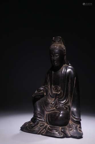 A Zitan Wood Guanyin Ornament