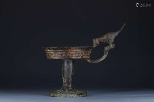 A Chinese Bronze Ware Ornament With Bird Pattern
