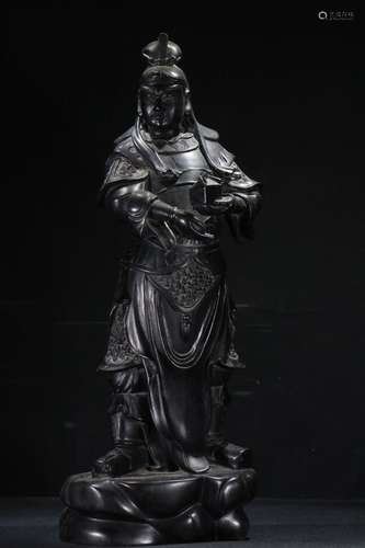 A Chinese Rosewood Figure Statue