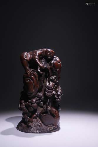 A Chinese Rosewood Ornament With Beast Shape