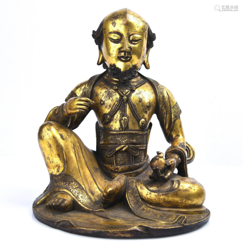 Finely Cast Gilt Bronze Figure Of Buddha