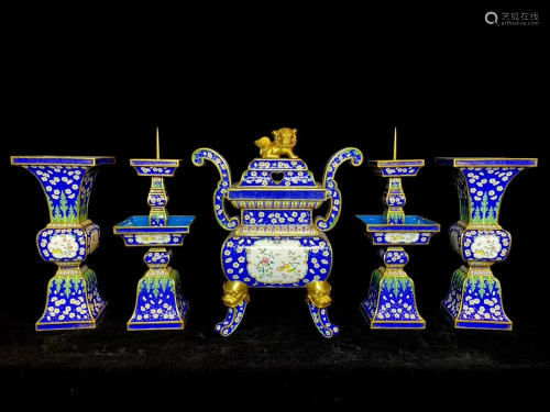 Set Of Bronze Vases Candle Holder and Vessel Wit…