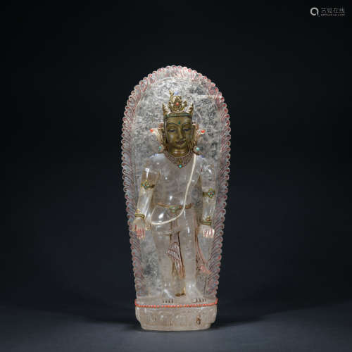 Qing dynasty crystal statue of Guan yin
