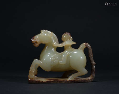 Qing dynasty jade horses ornament
