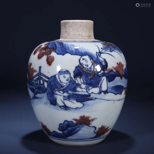 Qing dynasty blue and white jar