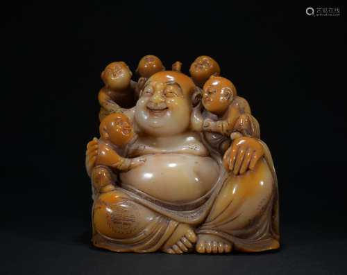 Qing dynasty Shoushan Stone figure ornament