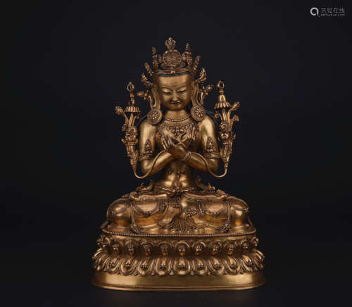Ming dynasty gilt bronze statue of the Buddha of Immeasurable Life