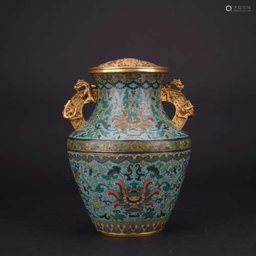 Qing dynasty cloisonne jar