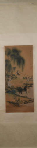 Yuan dynasty Zhao mengfu's figure painting