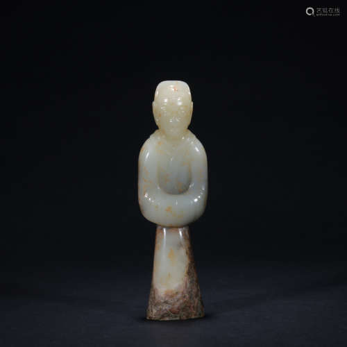Qing dynasty jade figure ornament