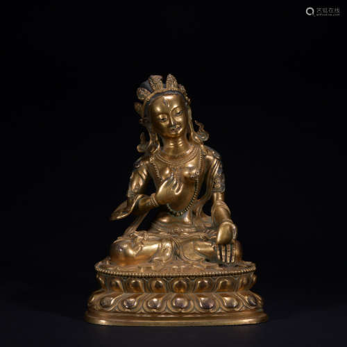 Qing dynasty gilt bronze statue of Drolma
