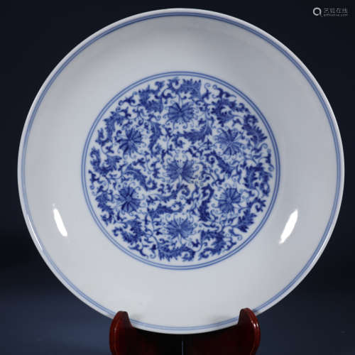 Qing dynasty blue and white palte