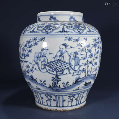 Qing dynasty blue and white jar