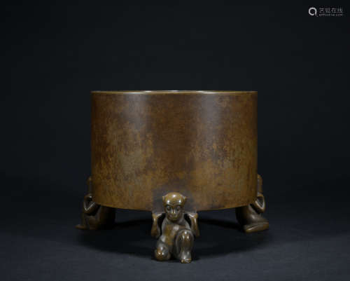 Qing dynasty bronze incense burner