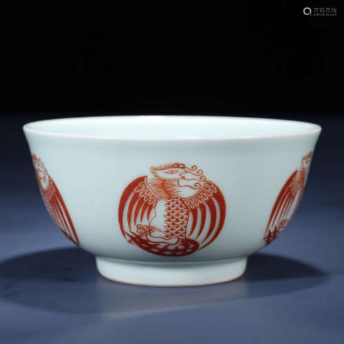 Qing dynasty copper-red-glazed bowl