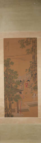 Ming dynasty Li shida's figure painting